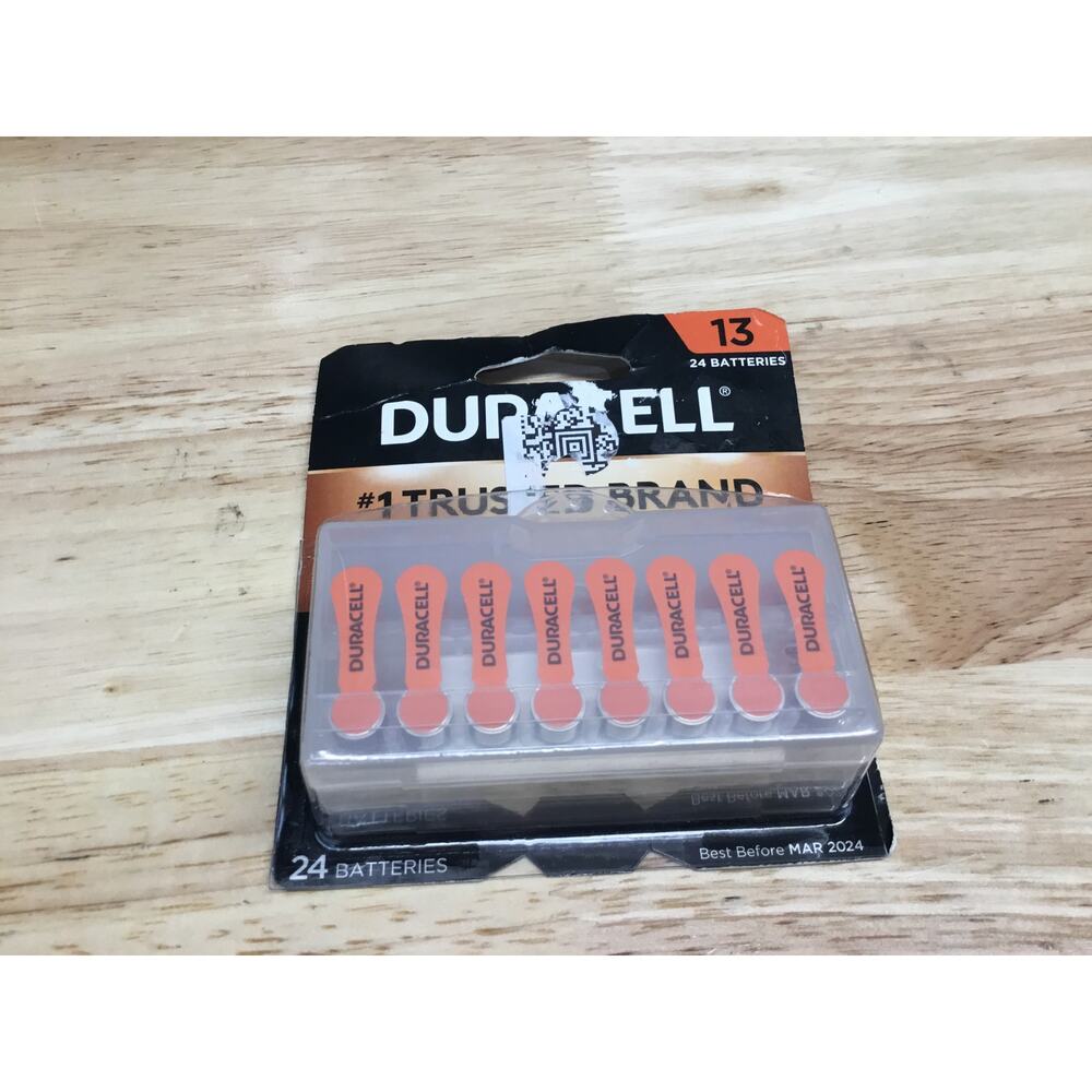 Duracell DA13B24ZM Long Lasting Power Hearing Aid 24 Batteries Pack - Size 13